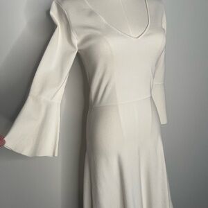 Massimo Dutti Cream Long Sleeve Dress
